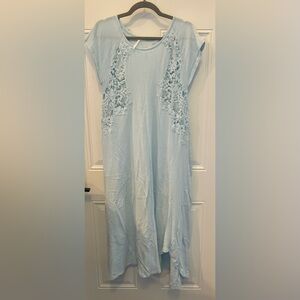 Free People Light Blue Lace Detail High Low Dress